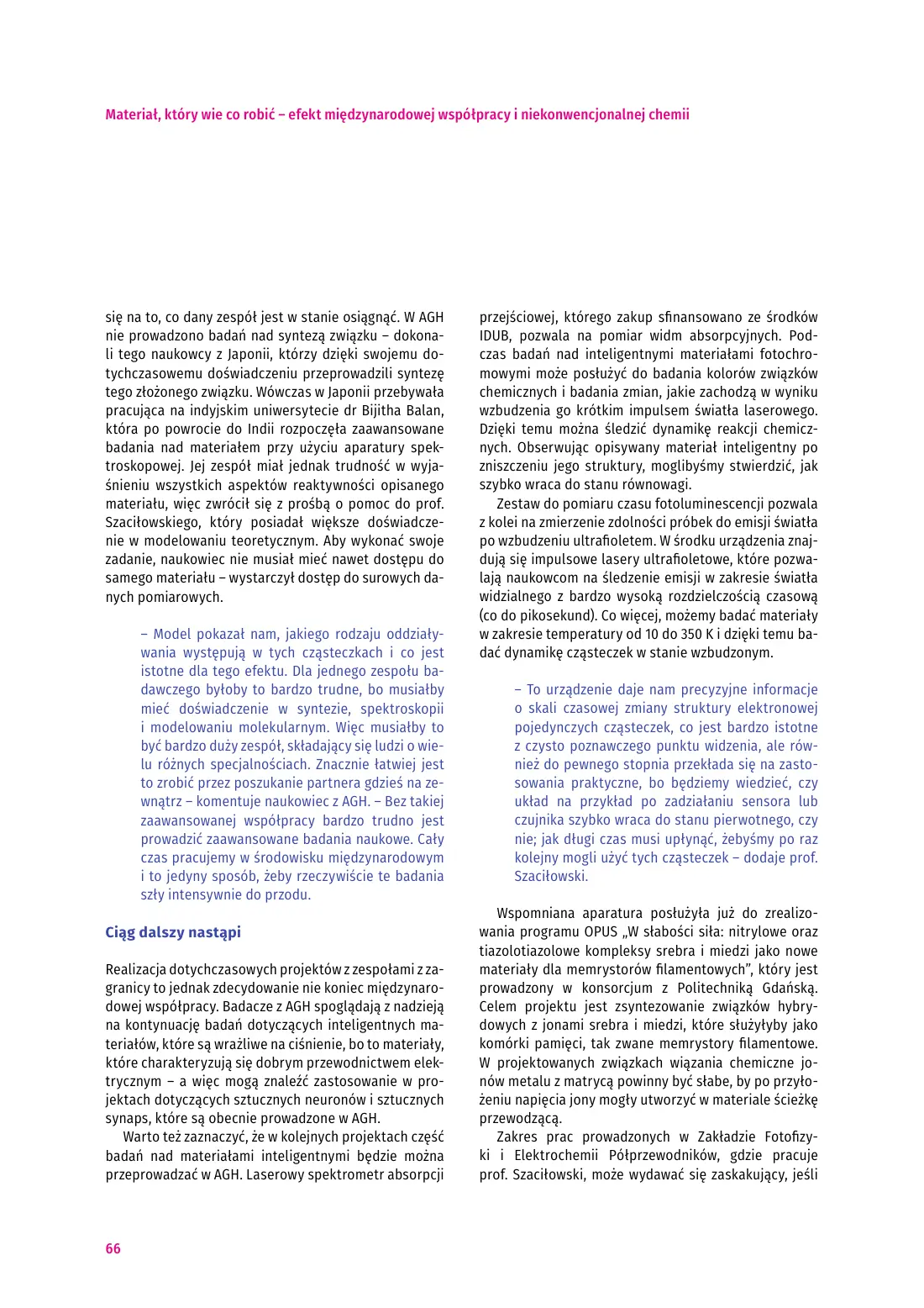Strona publikacji AGH Nauka / Science z artykułem o materiałach MXene badanych w kosmosie