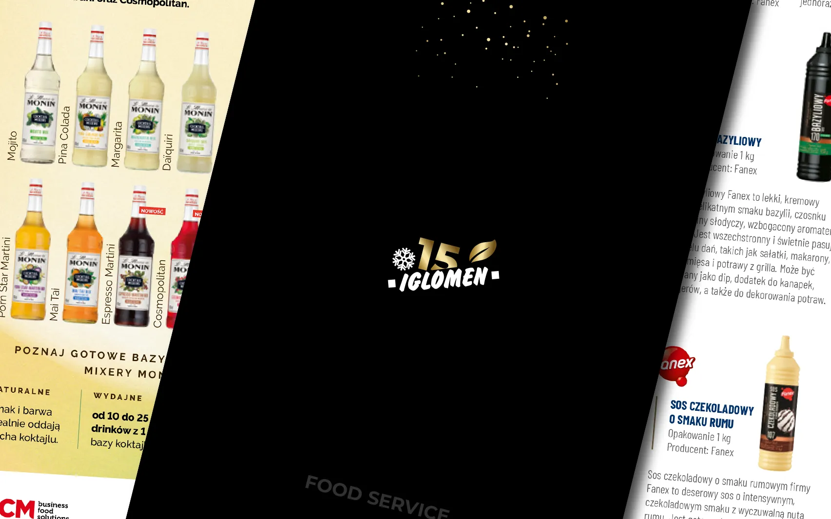 Katalogi IGLOMEN Food Service z okładką i stronami produktowymi