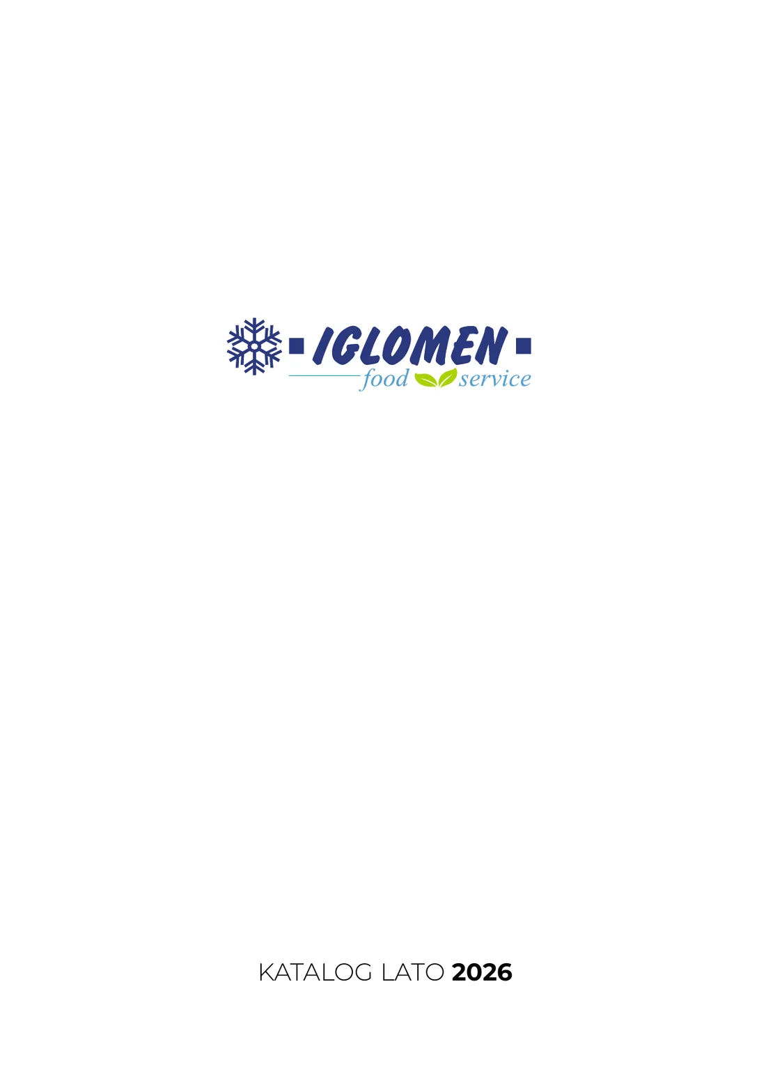 Biała okładka katalogu IGLOMEN Lato 2026 z logo Food Service