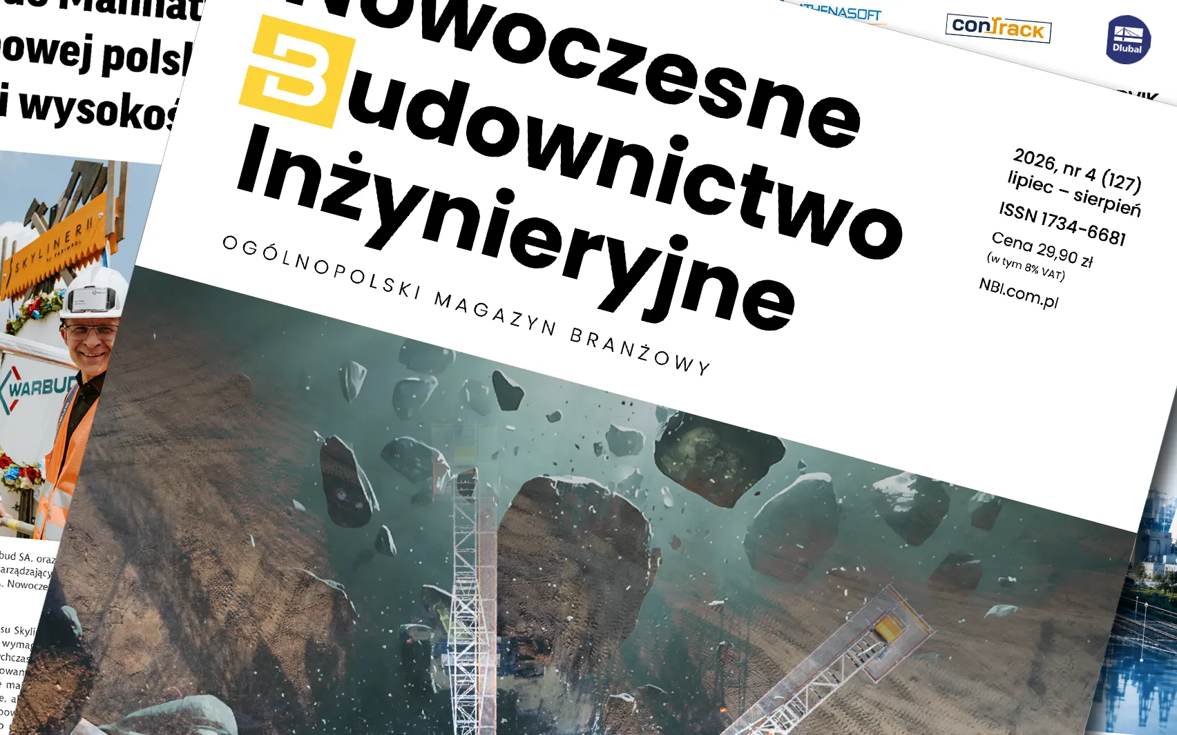 Magazyn Nowoczesne Budownictwo Inżynieryjne z okładką i stronami artykułów